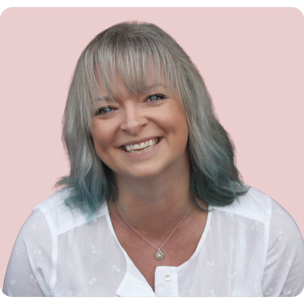 An image of Tiffany Kay on a pink coloured background