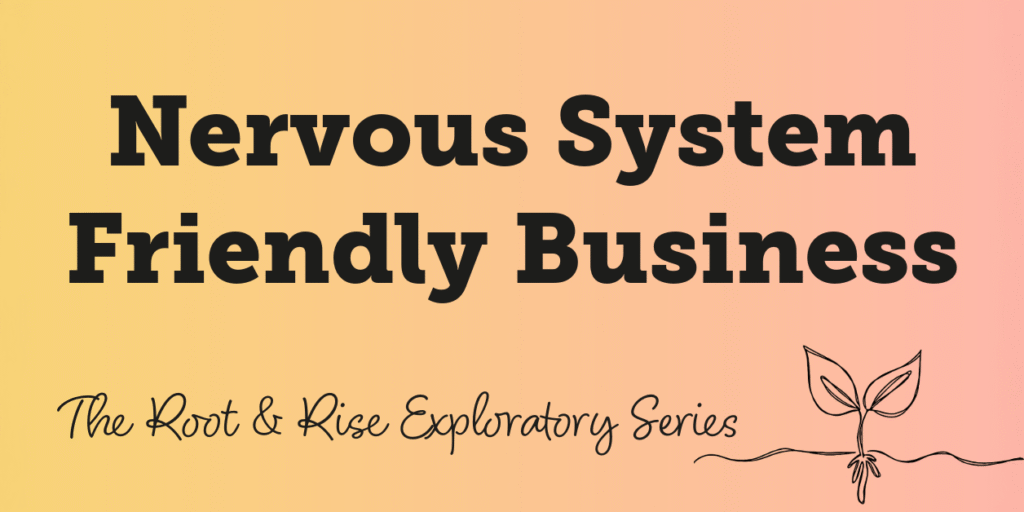 Orange banner reading root and rise exploratory series with a sketch of a growing plant rooted in soil