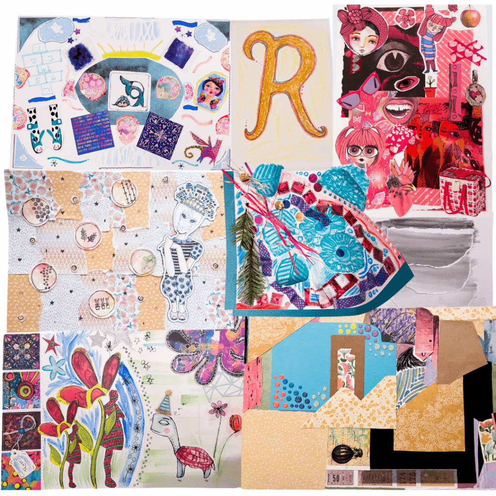 Collage showing the art created at Create & Connect