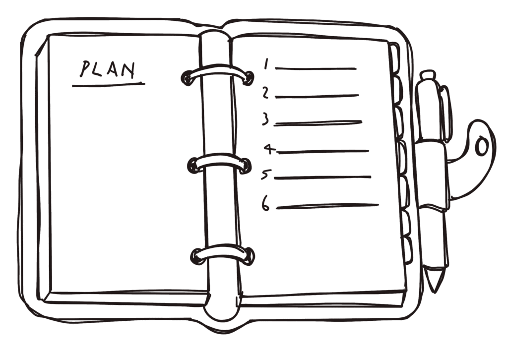 Image of a planner showing a numbered to do list
