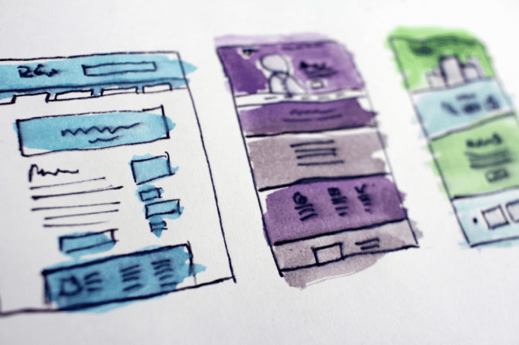 Watercolour sketch of a marketing plan or strategy